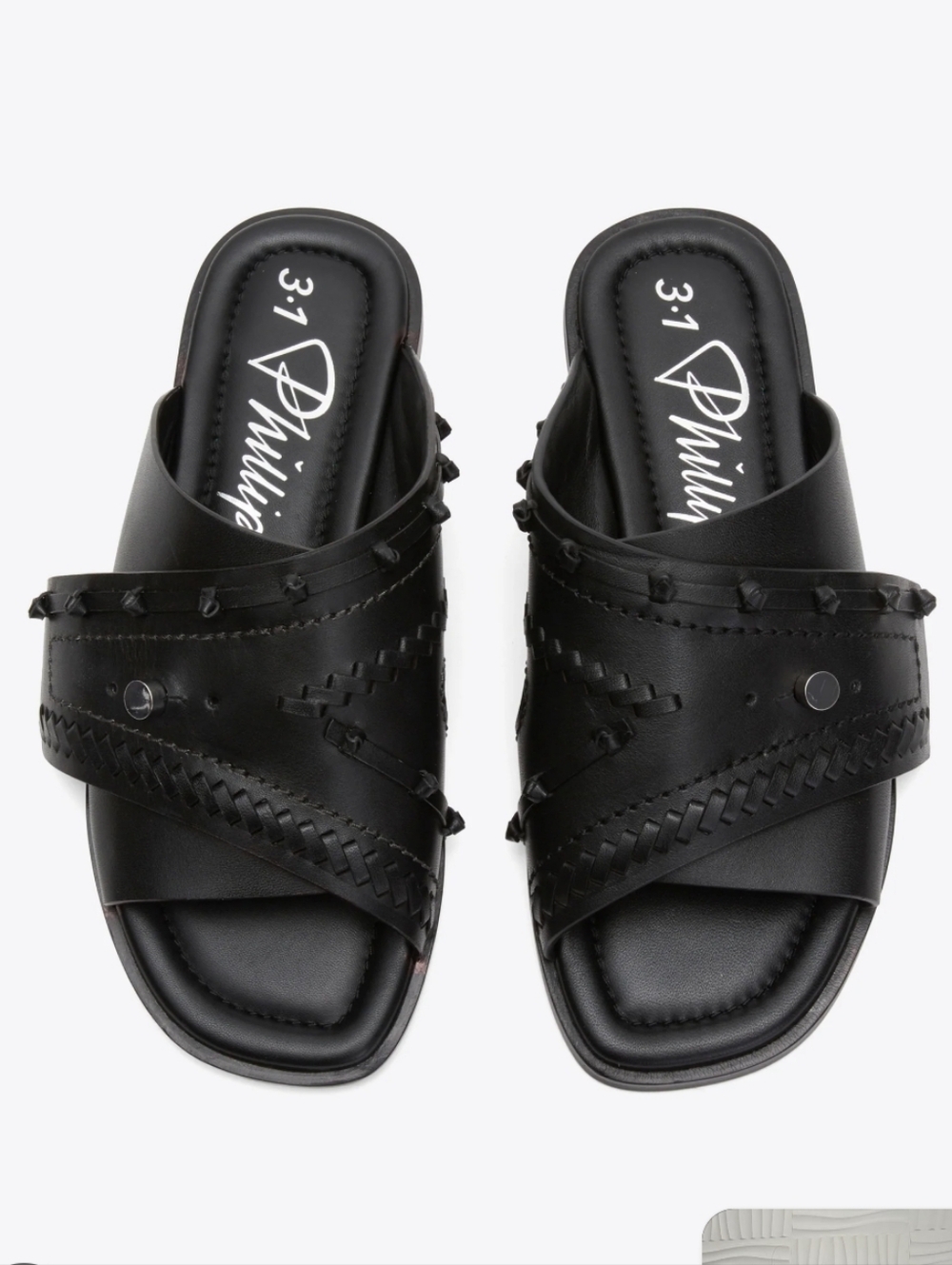 3.1 Phillip LIM Crossover Slide Sandal with Leather Craft NEW - EU 38